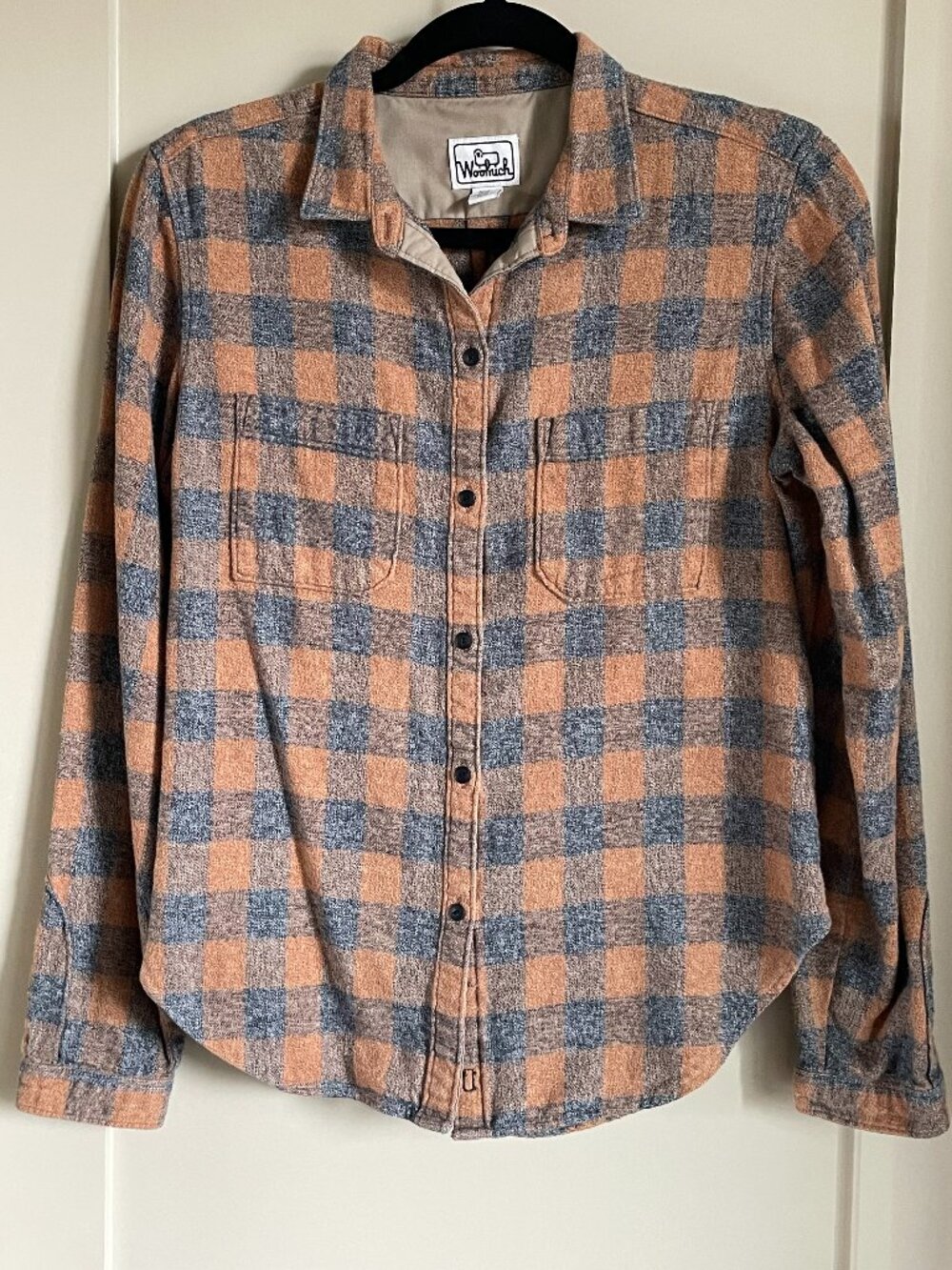 Woolrich Women's Plaid Flannel Shirt, XS, Brown and Grey Plaid